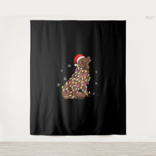 Newfoundland christmas light gift funny dog lover tapestry