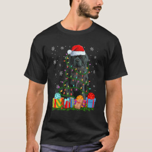 Newfoundland Christmas Lights Xmas Dog T-Shirt