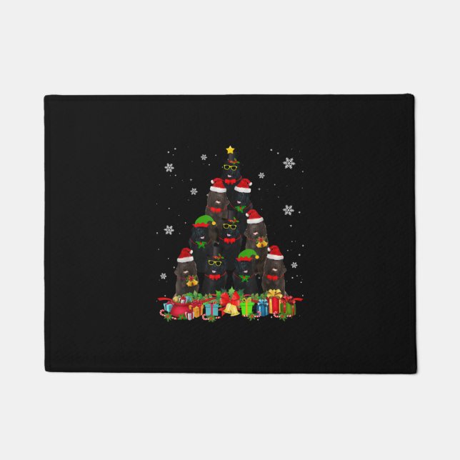Newfoundland Christmas Tree Funny Dog Lover Xmas Doormat (Front)
