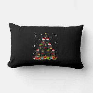 Newfoundland Christmas Tree Funny Dog Lover Xmas Lumbar Cushion