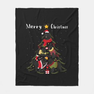 Newfoundland Christmas Tree Xmas Dog Lover Fleece Blanket