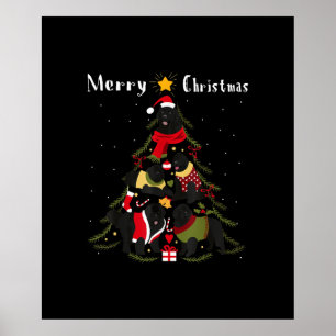 Newfoundland Christmas Tree Xmas Dog Lover Poster