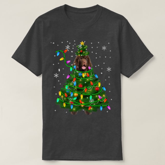 Newfoundland Christmas Tree Xmas Lights Newfoundla T-Shirt (Design Front)