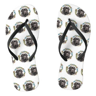 Newfoundland Christmas Wreath Festive Pup Thongs