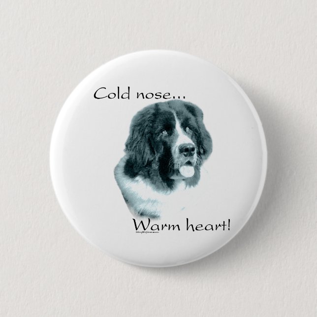 Newfoundland Cold Nose Warm Heart - Button (Front)