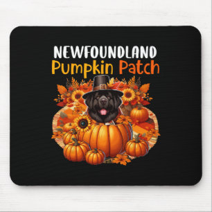 Newfoundland Cute Patch Thanksgiving Pumpkins Fall Mouse Pad