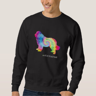 Newfoundland Cute Puppy Pet Dog Owner Hippy Tie Dy Sweatshirt