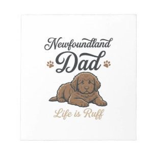 Newfoundland Dad Life Is Ruff Vintage Dog Shirt Notepad