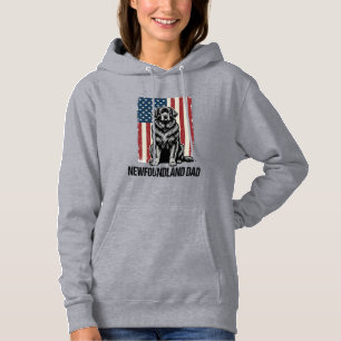 Newfoundland Dad Patriotic Dog Vintage Hoodie