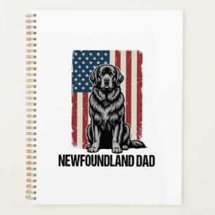 Newfoundland Dad Patriotic Dog Vintage Planner