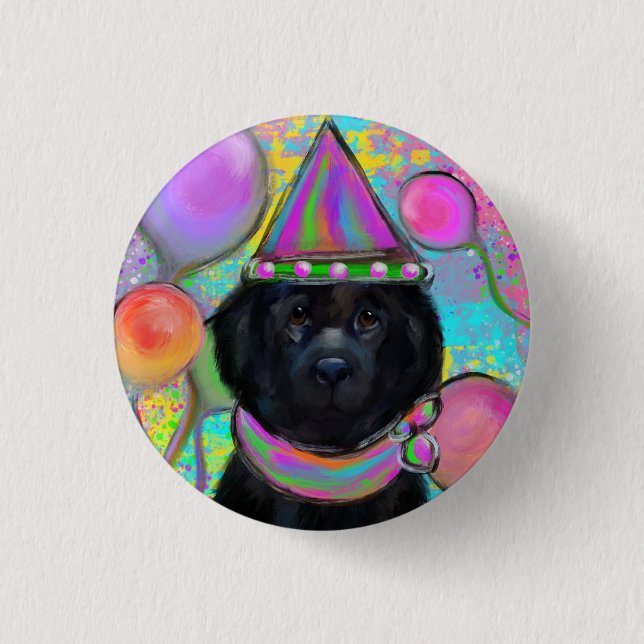 Newfoundland Dog        3 Cm Round Badge (Front)