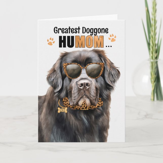 Newfoundland Dog Best HuMOM Ever Mother's Day Holiday Card (Front)
