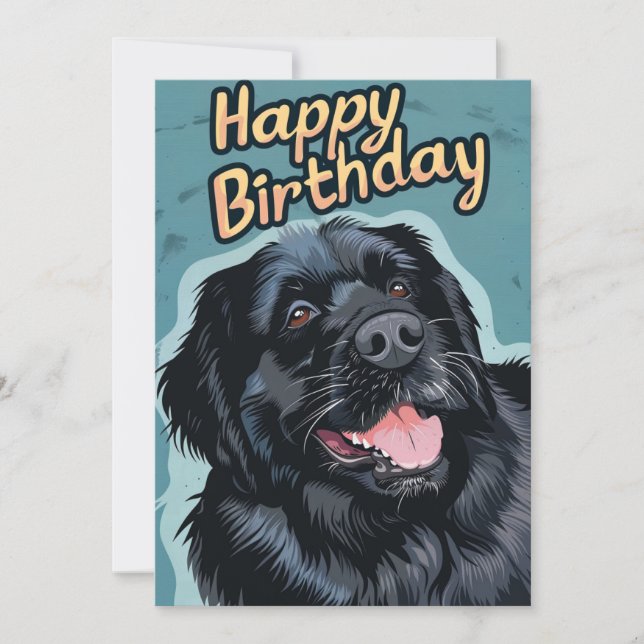 Newfoundland dog Birthday  Holiday Card (Front)