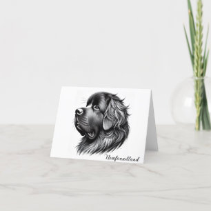 Newfoundland Dog Black Blank Card