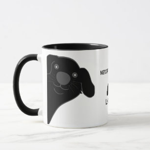 Newfoundland Dog Black Peeking Cartoon Mug