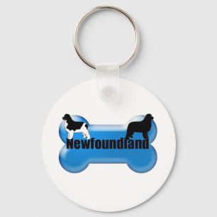 Newfoundland Dog bone Key Ring