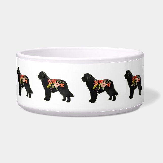 Newfoundland Dog Breed Boho Floral Silhouette (Front)