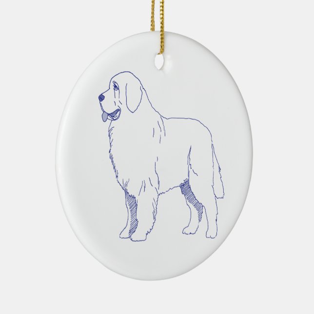 Newfoundland dog breed ceramic ornament (Right)