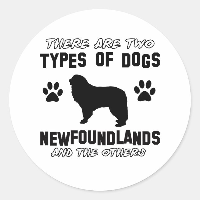 Newfoundland dog breed designs classic round sticker (Front)