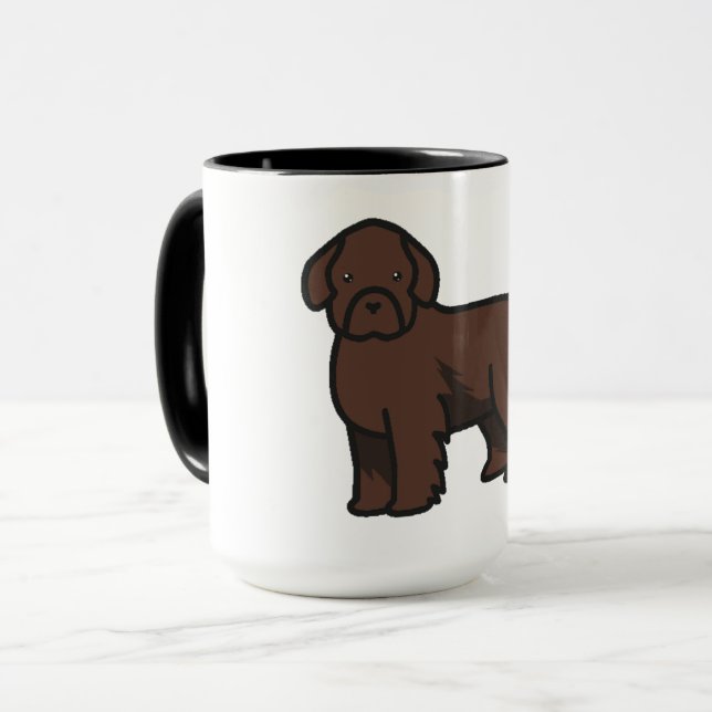 newfoundland dog brown cartoon mug (Front Left)