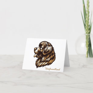 Newfoundland Dog Brown Note Card