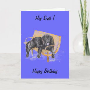 Newfoundland Dog, change the name, birthday card. Card