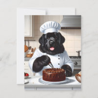 Newfoundland Dog Chef Icing Cake