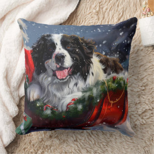 Newfoundland Dog Christmas Festive Cushion