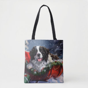 Newfoundland Dog Christmas Festive Tote Bag