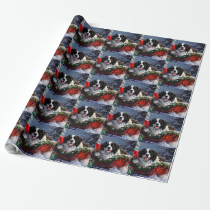 Newfoundland Dog Christmas Festive Wrapping Paper