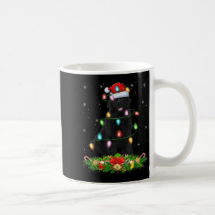 Newfoundland Dog Christmas Lights Funny Santa Hat Coffee Mug