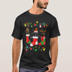 Newfoundland Dog Christmas Lights Xmas Pajama Dog T-Shirt