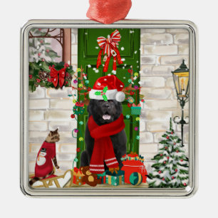 Newfoundland Dog Christmas  Metal Ornament