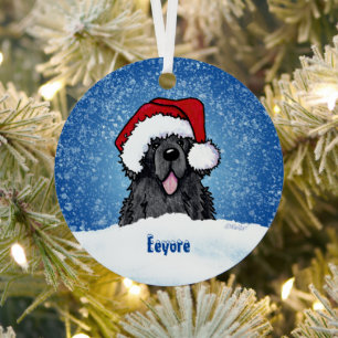 Newfoundland Dog Christmas Metal Ornament