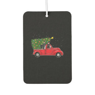 Newfoundland dog christmas on red car truck gift air freshener