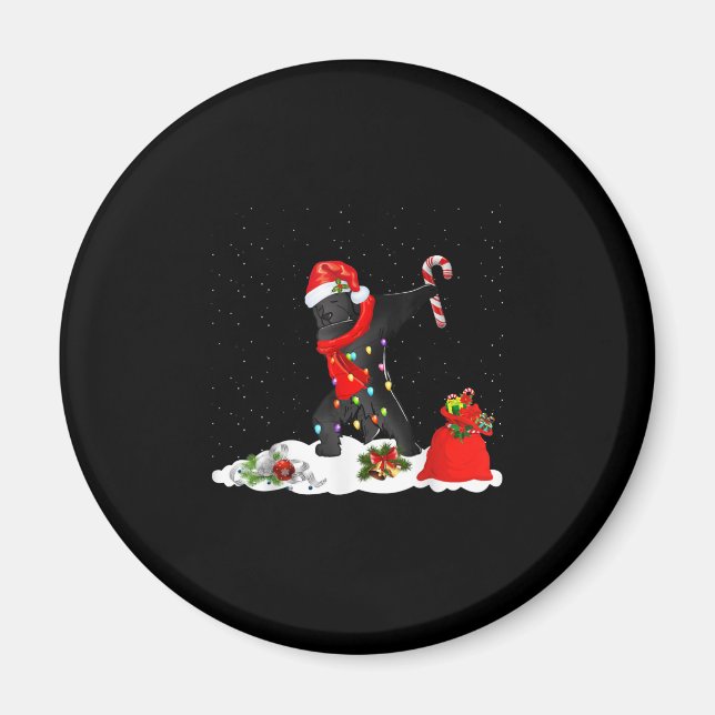 Newfoundland Dog Dabbing Funny Christmas Magnet (Front)