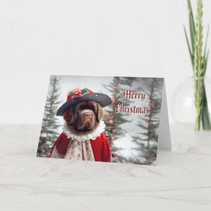 Newfoundland Dog Elizabethan Era Christmas Card