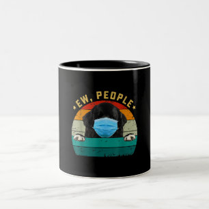 Newfoundland Dog Ew People Wearing A Face Mask Two-Tone Coffee Mug