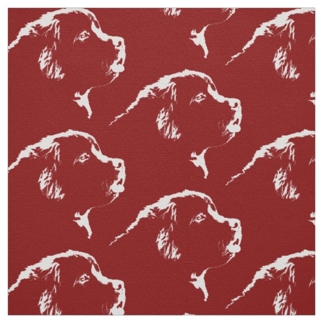 Newfoundland Dog Fabric Fabric Puppy Dog Pattern (Swatch)