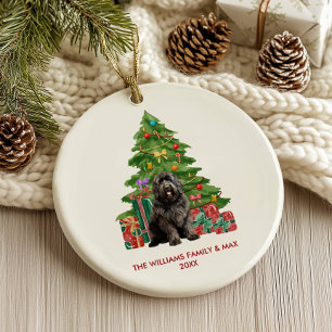 Newfoundland Dog Family Christmas Ceramic Ornament