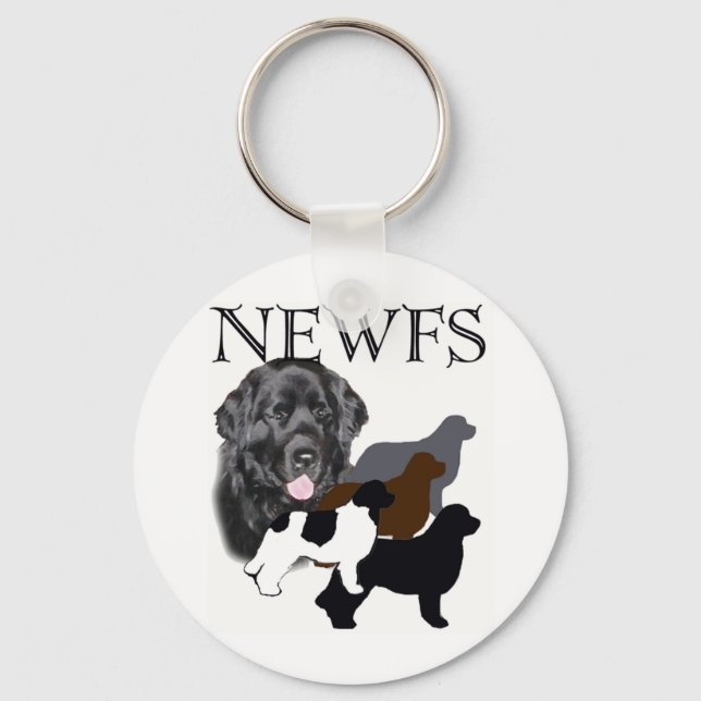 Newfoundland dog four colours key ring (Front)