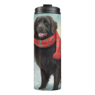 Newfoundland Dog in Snow Christmas Thermal Tumbler