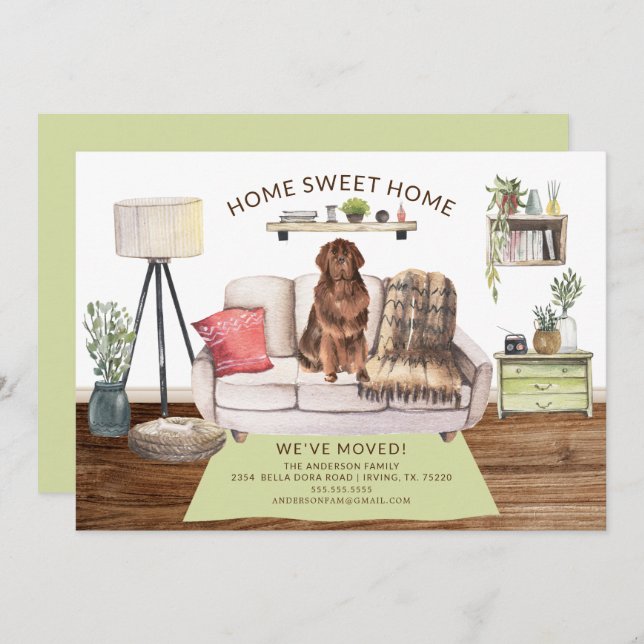 Newfoundland Dog Moving Announcement (Front/Back)