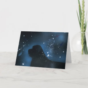 Newfoundland dog painting card