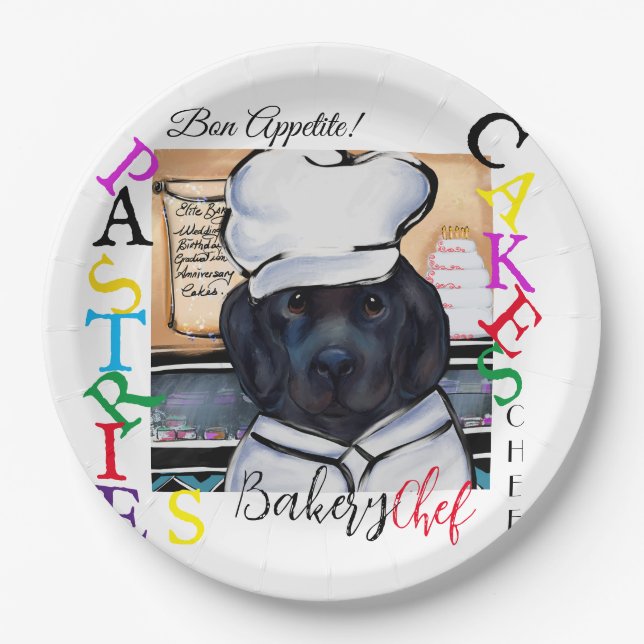 Newfoundland Dog     Paper Plate (Front)