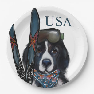 NEWFOUNDLAND DOG PAPER PLATE