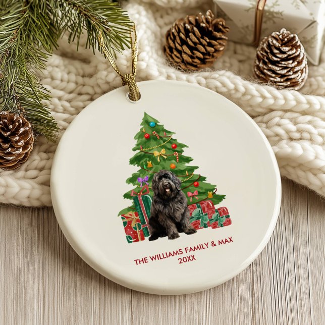 Newfoundland Dog Personalised Christmas Ceramic Ornament (Creator Uploaded)