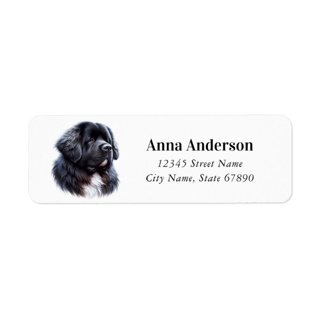 Newfoundland Dog Return Address Labels (Front)
