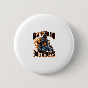 Newfoundland Dog Rider 6 Cm Round Badge