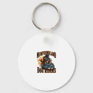 Newfoundland Dog Rider Key Ring